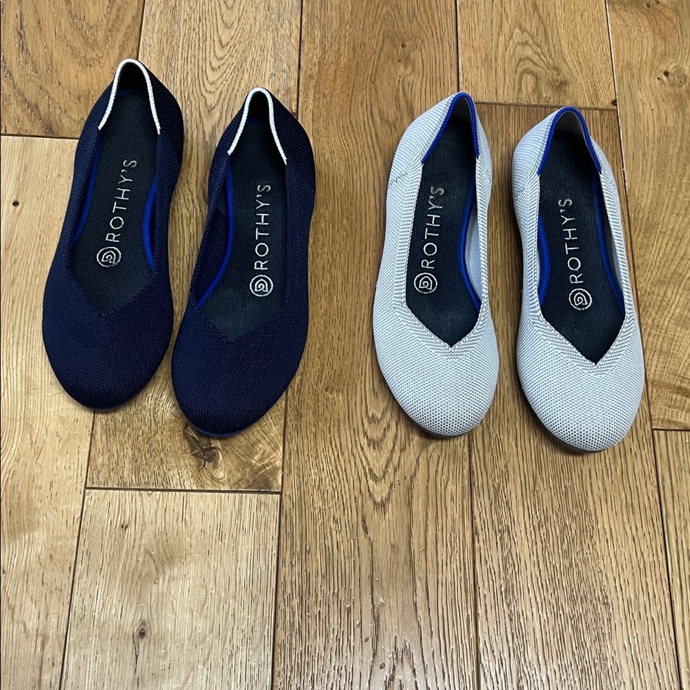 Rothy's woman flats - Blue and Cream